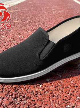 3539男款春季老北京布鞋中老年爸爸一脚蹬懒人鞋黑色鞋帆布鞋