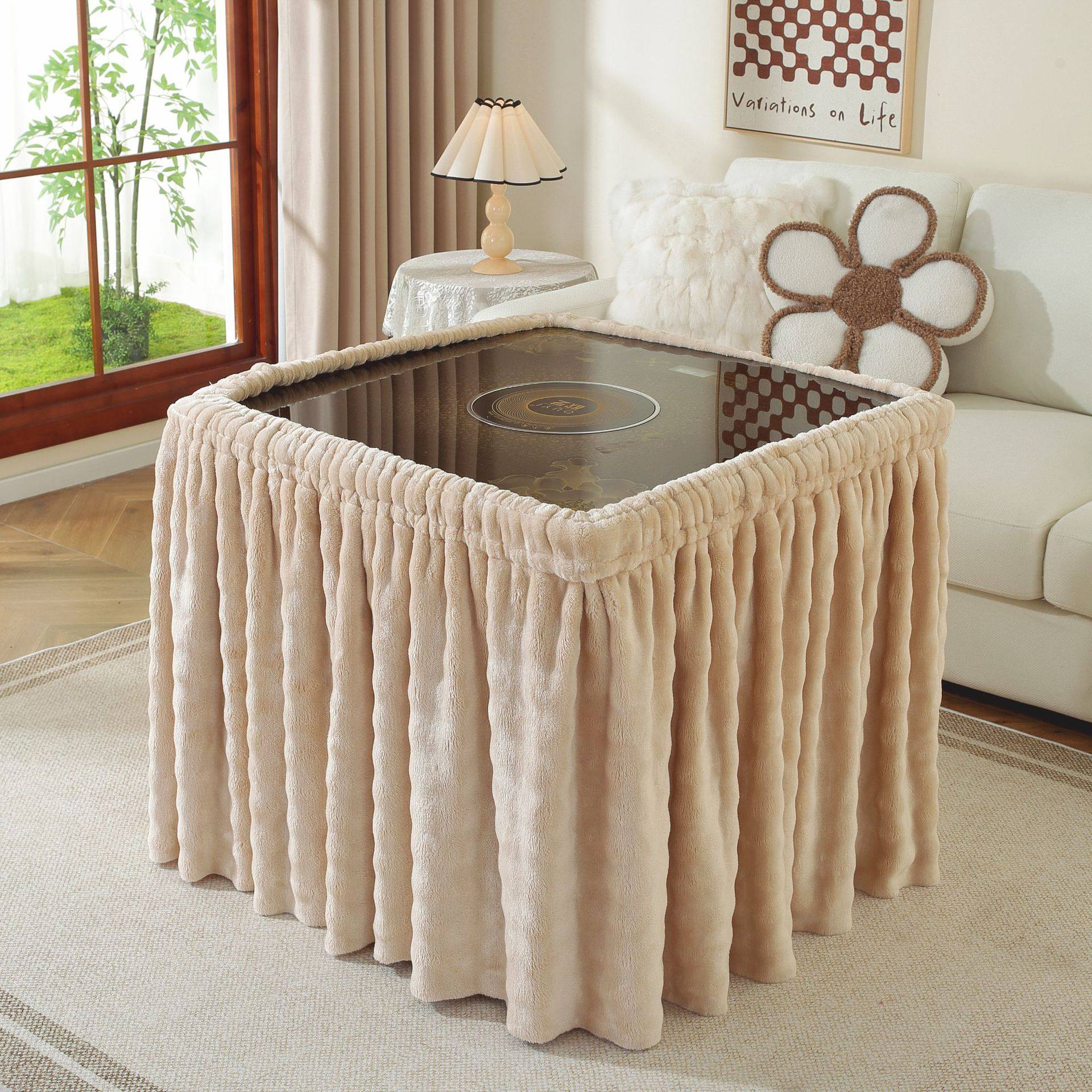 烤火桌子罩套正方形双面加绒烤火被子电炉罩套新款取暖茶几桌布套,居家布艺,烤火罩,淘宝优惠券,粉丝福利购,淘宝优惠卷