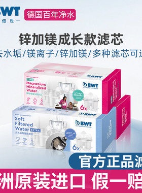 德国bwt净水壶滤芯倍世过滤水壶净水器原装进口镁离子滤芯6只装
