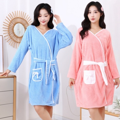 可穿式浴巾浴袍简约款浴裙睡袍