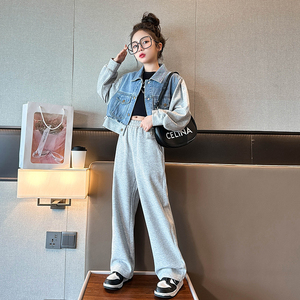 女童秋装套装2023新款洋气儿童秋季网红时髦女大童春秋运动两件套