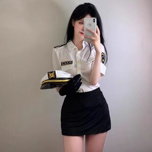 不见人 衣服趣纯欲女警制服诱惑纯欲风上衣高级制服吊带战斗服