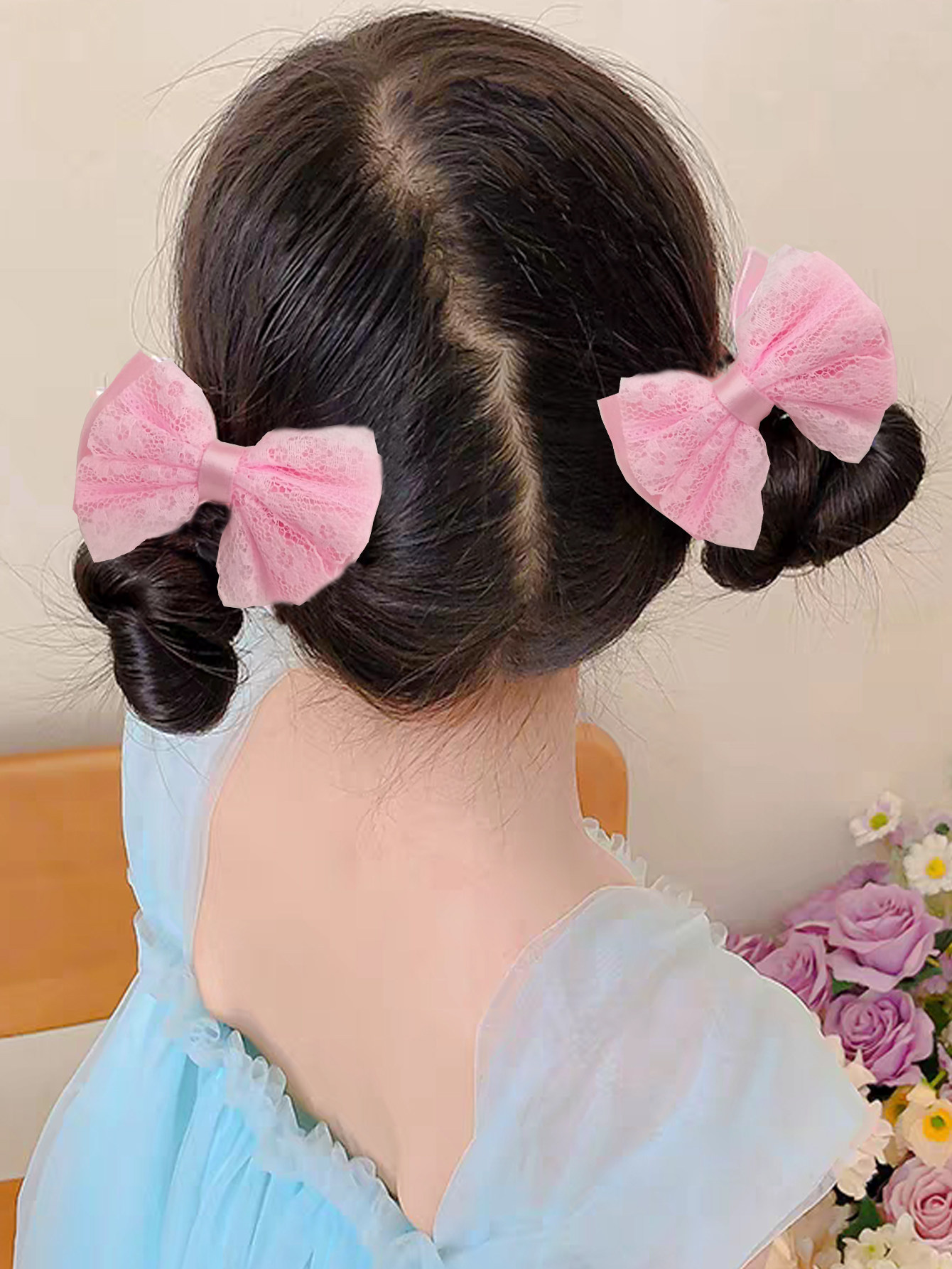 蕾丝发夹发圈头绳女2025新款橡皮筋蝴蝶结可爱发卡头饰小女孩发饰