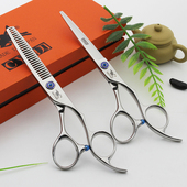 超越台湾CY剪刀轴承理发蓝螺丝发廊美发师平剪牙剪套装 50260