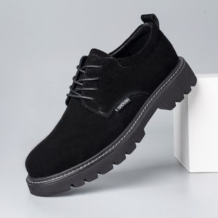 兽霸男鞋2025新款大头鞋秋季复古美式磨砂工装鞋低帮增高休闲皮鞋