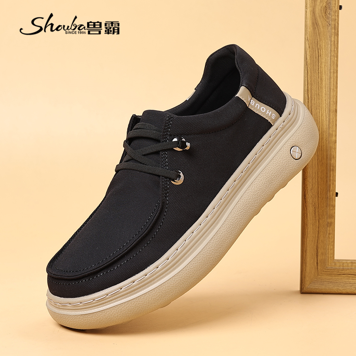 2025春秋季新款男士帆布鞋轻便软底透气时尚休闲鞋一脚蹬懒人鞋男