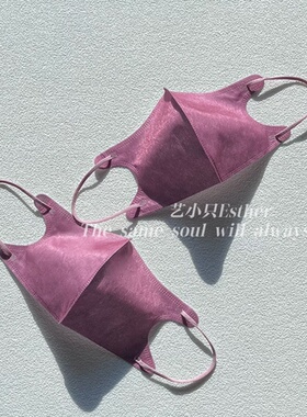 纯玫瑰粉紫色3d立体口罩独立一次性时尚高级颜值质感显白透气脸小