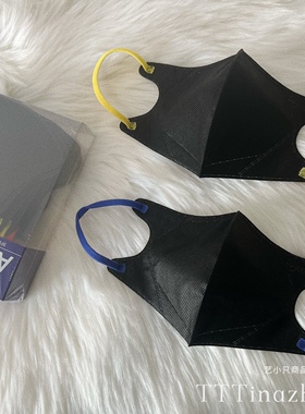 香港medeis口罩3d立体黑色夏季薄款两层一次性成人高级感彩色耳绳