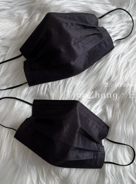 纯深空黑色口罩纯黑色成人一次性透气三层独立包装高级感颜值新品
