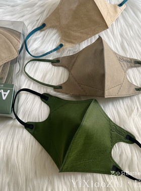 香港森林军绿色3d立体口罩一次性防晒两层夏季薄款卡其棕褐medeis