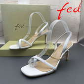 fed 艾芙伊迪撤柜处理羊皮女鞋 细跟高跟夹趾真皮时尚 正品 气质凉鞋