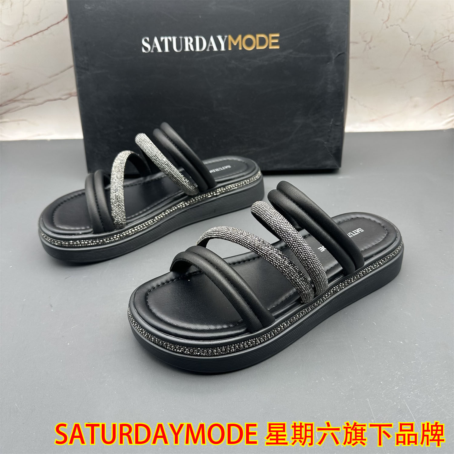 37码SATURDAYMODE断码撤柜羊皮女鞋轻便防滑水钻露趾夏季凉拖鞋,女鞋,其他拖鞋,淘宝优惠券,粉丝福利购,淘宝优惠卷