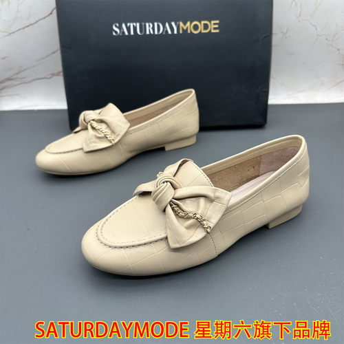 正品SATURDAYMODE断码撤柜牛皮女鞋中口圆头平底防滑时尚优雅单鞋