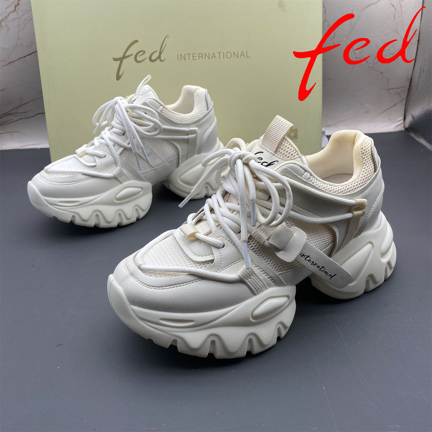 36码fed/艾芙伊迪撤柜断码处理女鞋系带圆头防滑平底休闲日常单鞋,女鞋,老爹鞋,淘宝优惠券,粉丝福利购,淘宝优惠卷