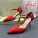 fed 艾芙伊迪撤柜断码 处理女鞋 正品 尖头包头细跟高跟侧空拉链凉鞋
