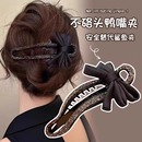 时尚 韩系蝴蝶结镶钻抓夹女气质后脑勺盘发夹新款 鸭嘴夹简约发饰