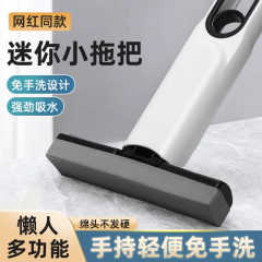 迷你小拖把海绵吸水家用桌面手持免手洗卫生间懒人擦桌神器多功能