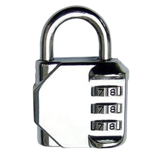 特大号3位白色全金属密码挂锁