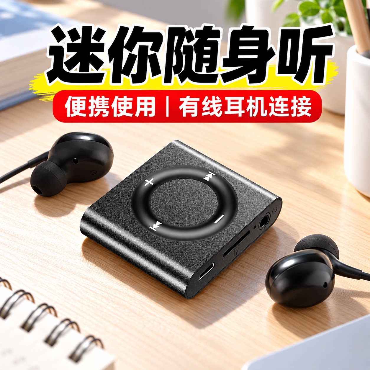 MP3听歌专用插卡听力播放器外响外放小型音乐MP3音乐随身听