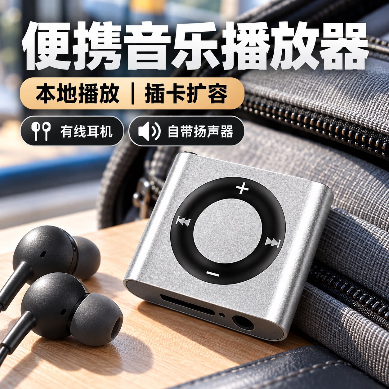 MP3听歌专用播放器蓝牙版小型插卡听力小巧音乐金属学生版跑步