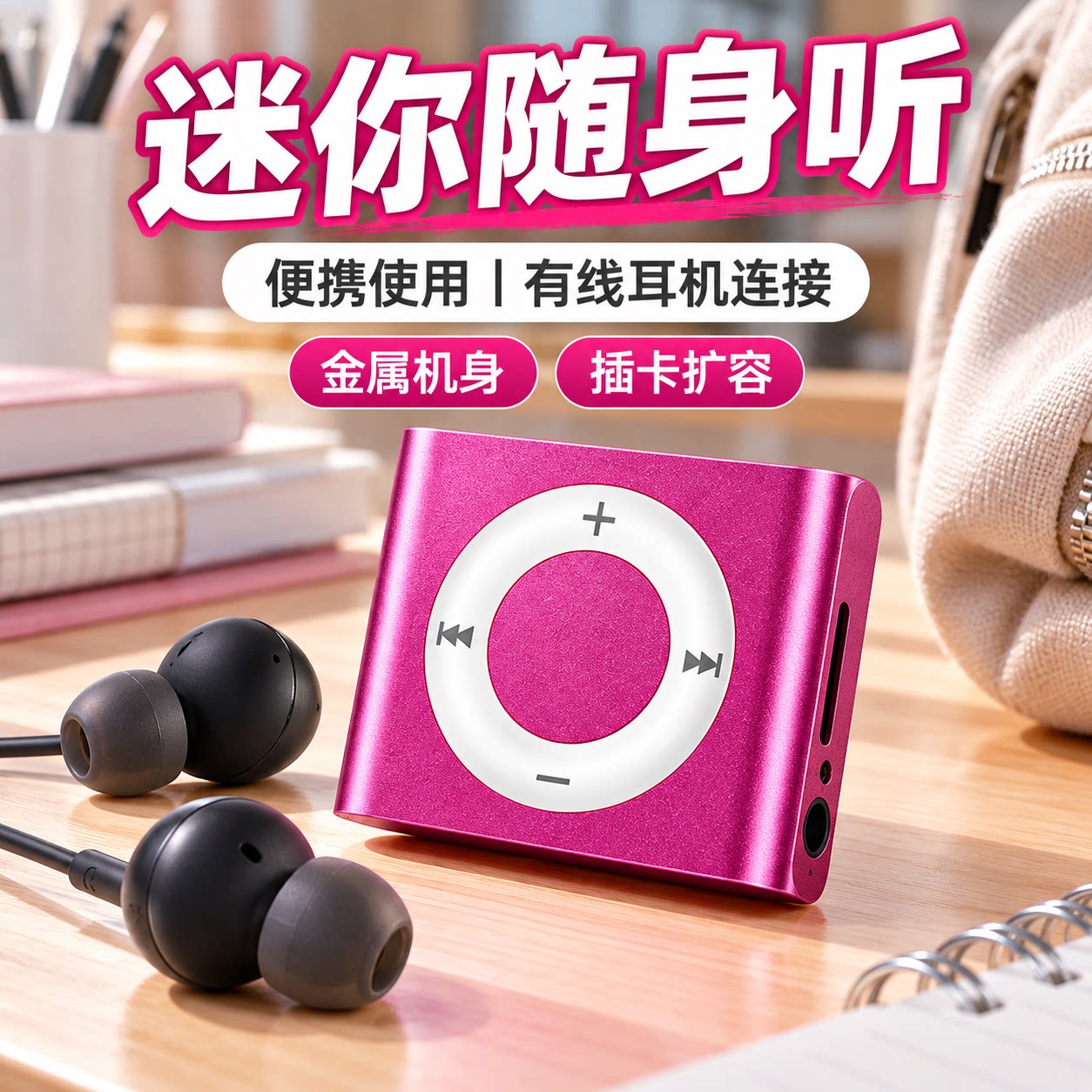 MP3听歌专用小型无线学生版跑步英语听歌金属新款喇叭外放便携