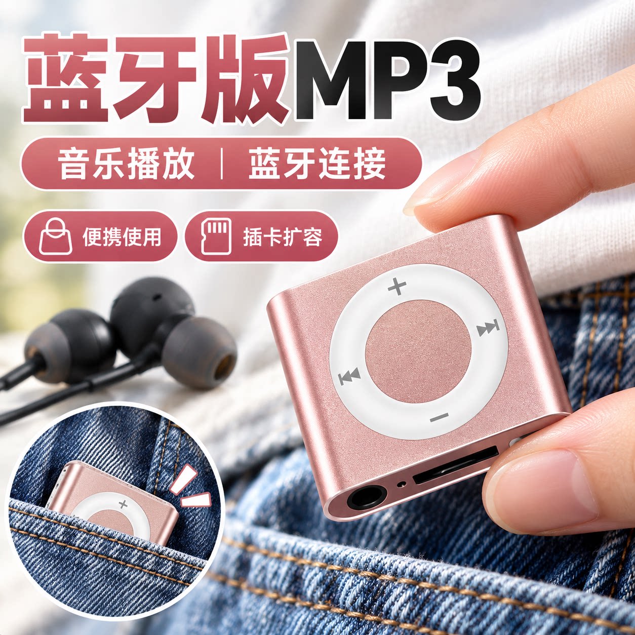 MP3听歌专用小型听力迷你便携喇叭金属新款MP3音乐播放器