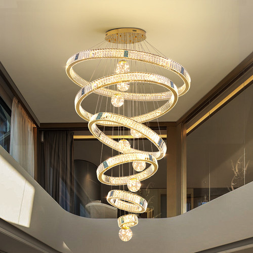 别墅挑空客厅吊灯轻奢中空大吊灯