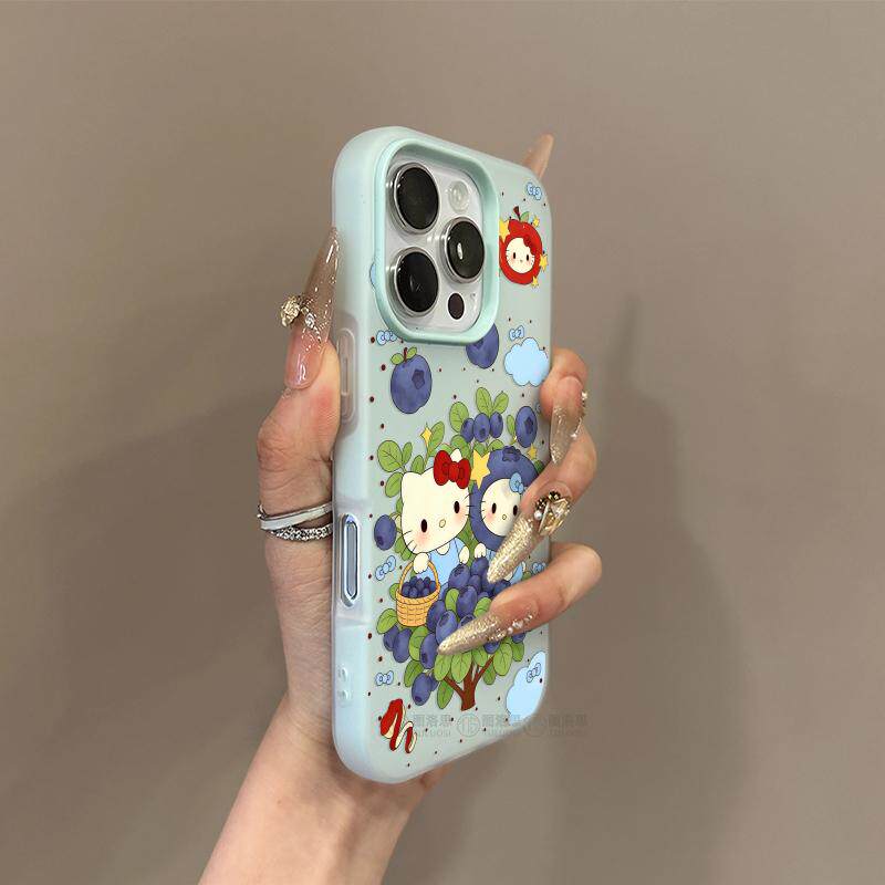 蓝莓KT猫咪肤感果冻适用苹果17promax16pro手机壳15/14新款13女12简约11pro可爱X/XR卡通7/8plus少女心6plus