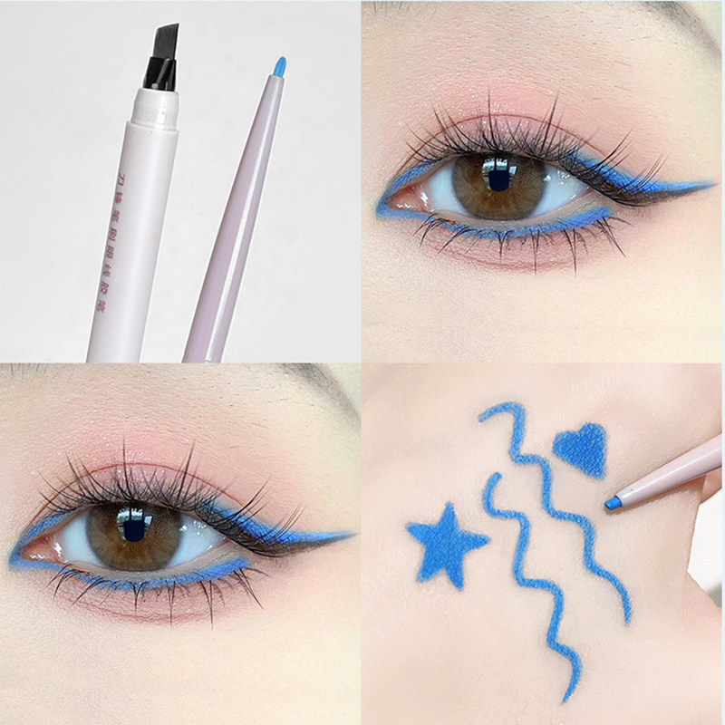 自带刀锋刷的眼线胶笔~彩色眼线笔 蓝色红棕色自然持久防水防汗女,彩妆/香水/美妆工具,眼线,淘宝优惠券,粉丝福利购,淘宝优惠卷