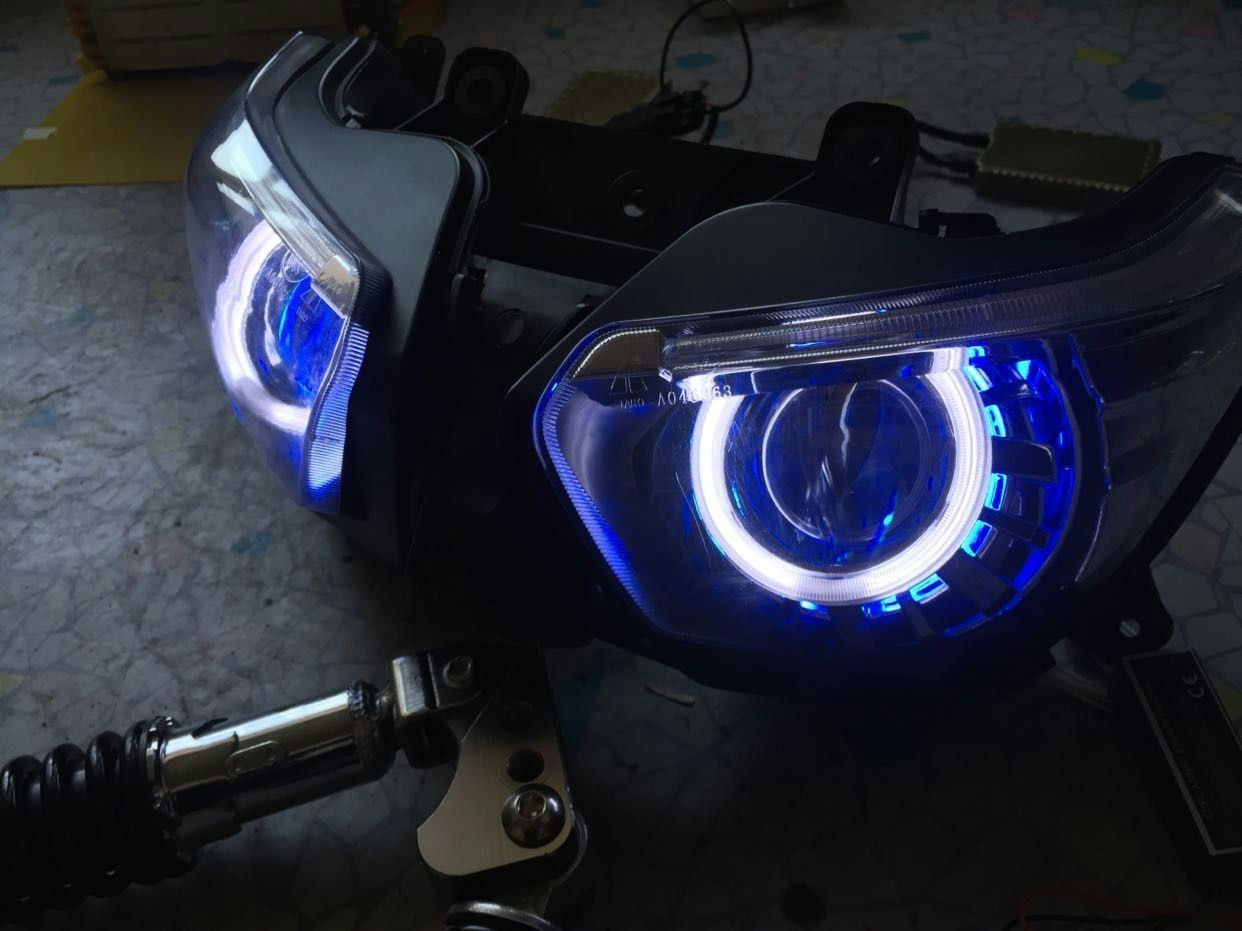 马杰斯特t8 摩托车  踏板车 电动车 双光透镜 天使恶魔眼大灯总成