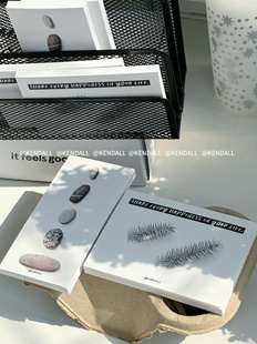 KENDALL文创｜Peaceful life便签松枝石头手帐素材