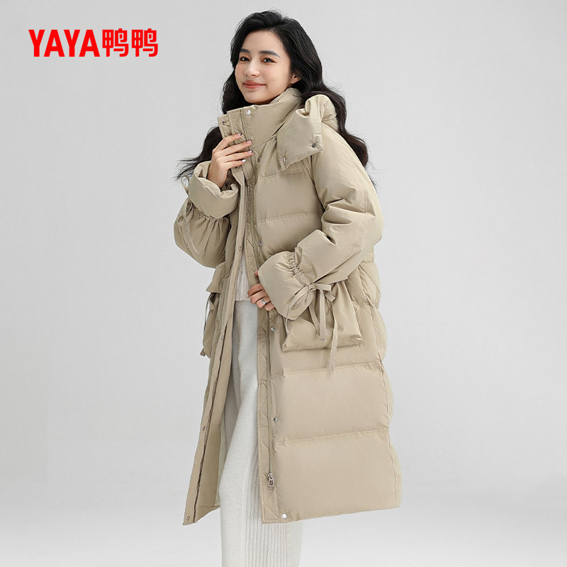 鸭鸭时尚百搭长款加厚羽绒服女