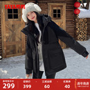 纯色简约连帽时尚 中长款 鸭绒保暖外套 2025秋冬新品 鸭鸭羽绒服女款