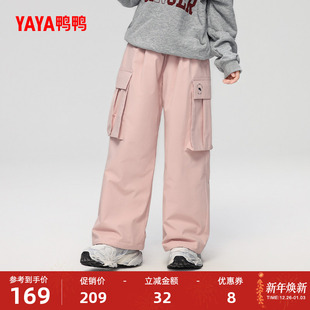 儿童宽松保暖鹅绒羽绒裤 女童羽绒裤 中大童休闲工装 新品 2025冬季