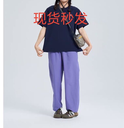现货  零尖标 女士新品夏季运动干爽洞洞布直筒裤A0243PA04