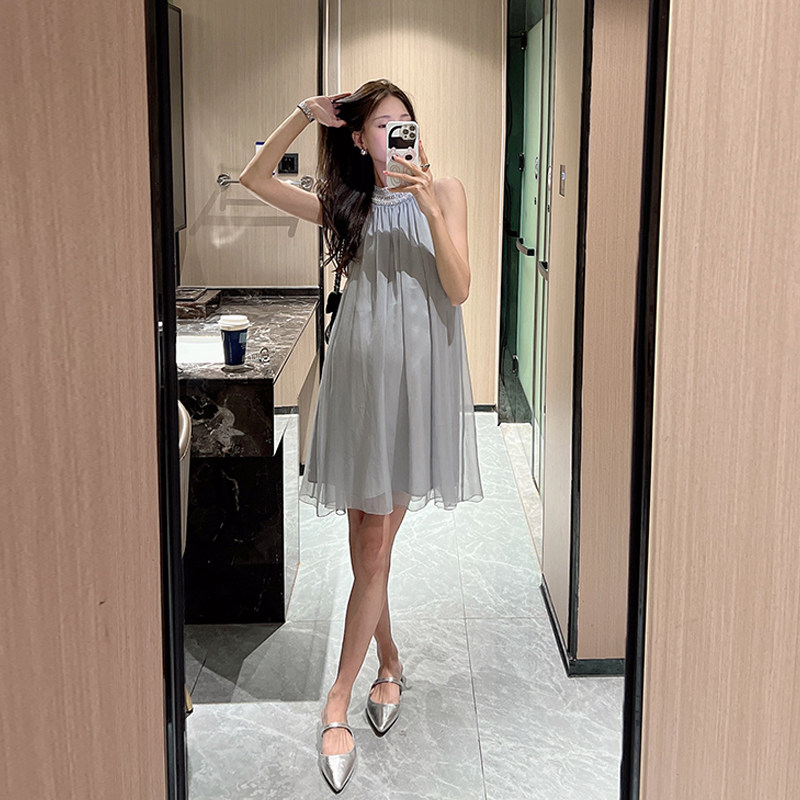 金豆豆夏季真丝质感孕妇小礼服裙