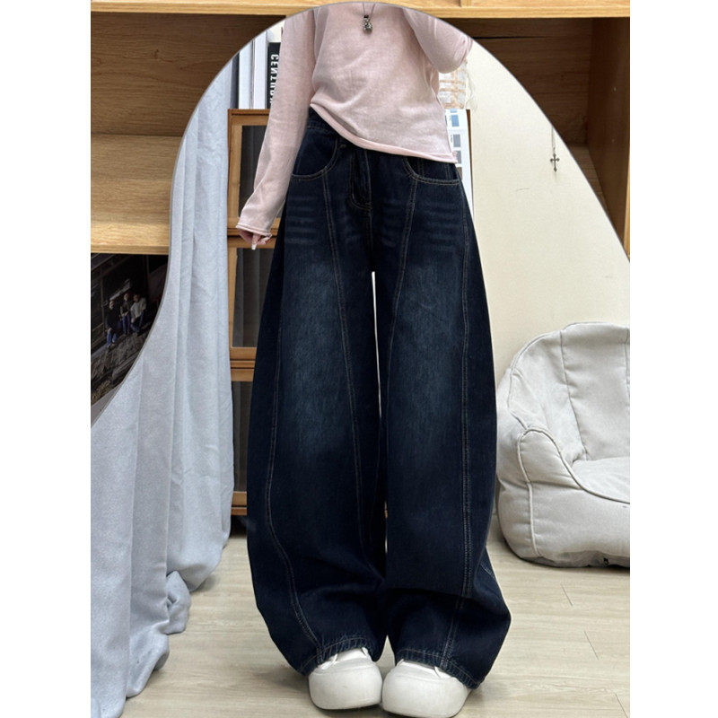 高个子加长版弯刀阔腿牛仔裤女美式加绒宽松垂感遮胯显瘦拖地裤冬,女装/女士精品,牛仔裤,淘宝优惠券,粉丝福利购,淘宝优惠卷