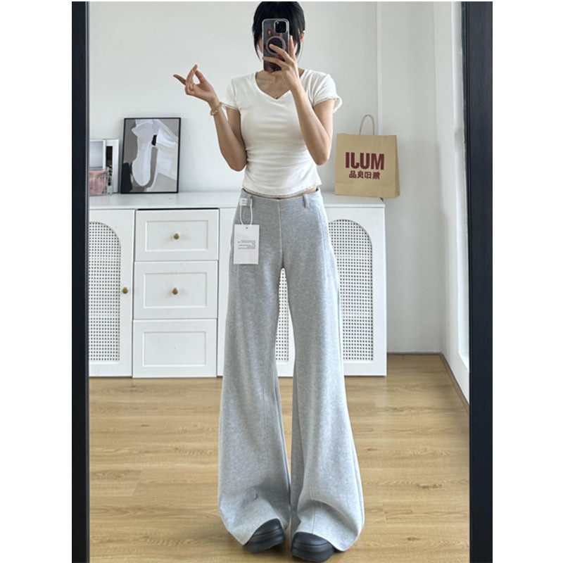 175高个子加长低腰微喇运动裤女图片