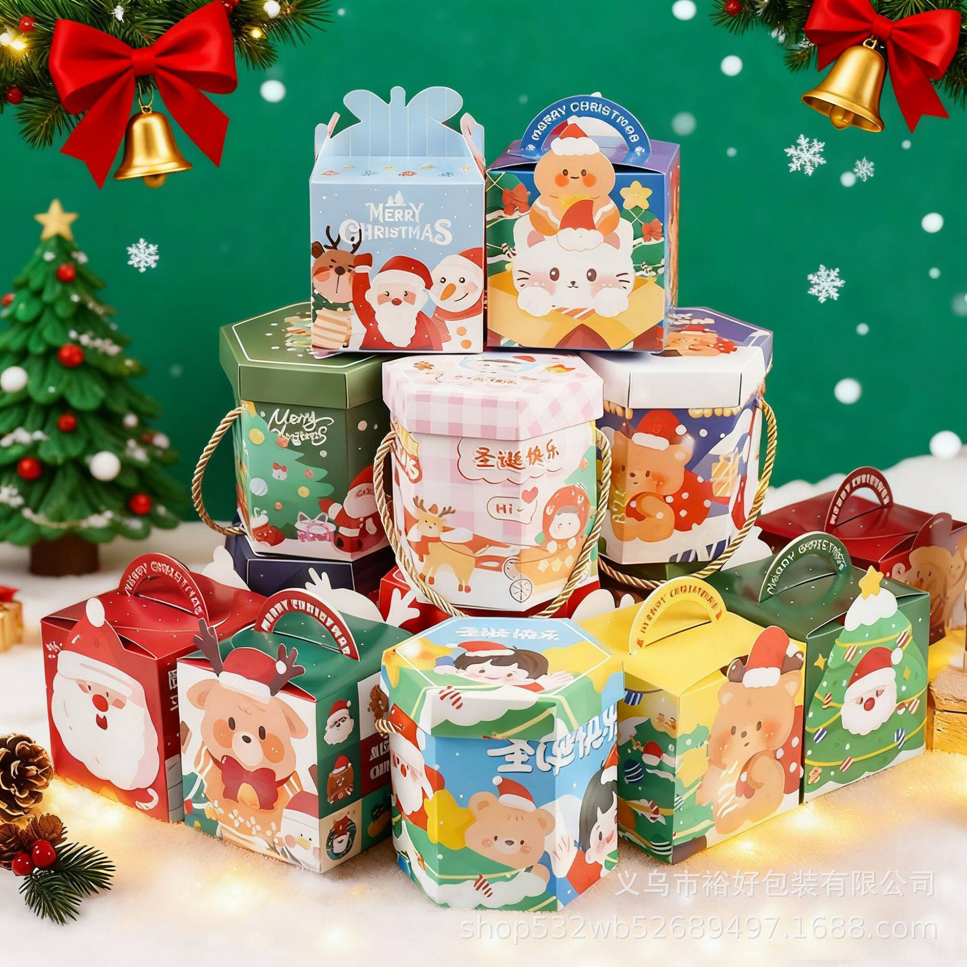 圣诞苹果盒圣诞节苹果包装盒子糖果礼物礼盒平安夜批发定制礼品