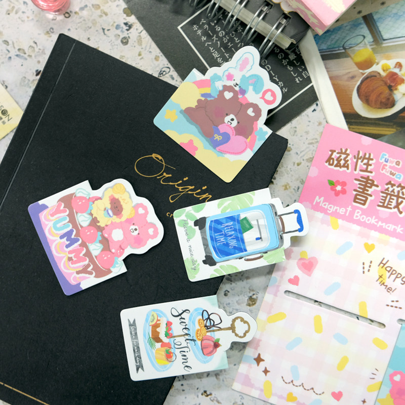SEASON台湾四季磁性书签可爱卡通磁铁夹子书夹
