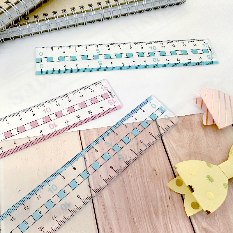 SEASON台湾四季PVC双向15公分文具尺子直尺公厘山形刻度