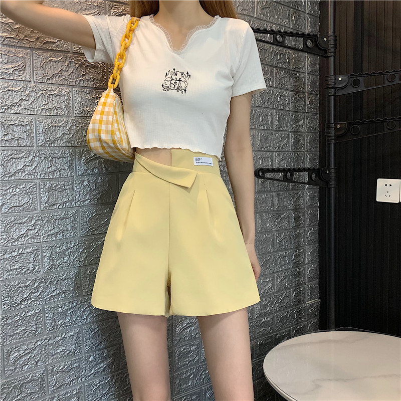 Summer irregular age reduction fairy A-line wide leg slim casual shorts