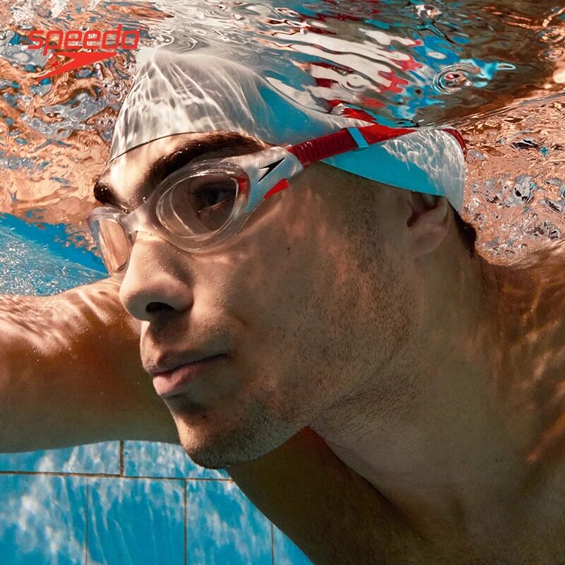 speedo速比涛泳镜男女高清透明大框云感2.0防雾舒适防水游泳眼镜