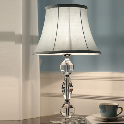 轻奢水晶台灯简约卧室床头灯欧式风格客厅台灯crystal table lamp