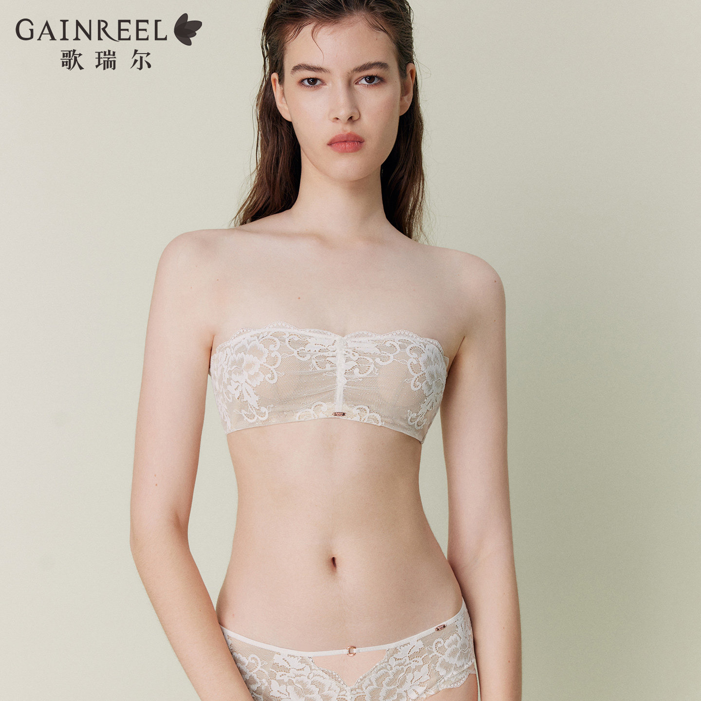 歌瑞尔蕾丝无肩带内衣女防滑抹胸薄款裹胸美背文胸罩2026年新款