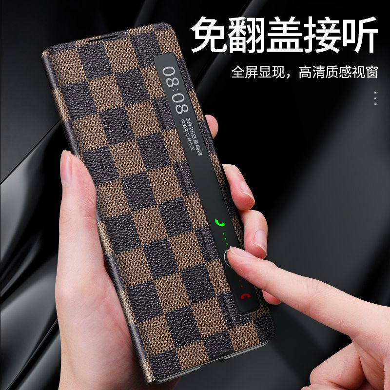 适用华为matex2手机壳原装同款折叠屏支架x2典藏版真皮保护套翻盖皮套商务