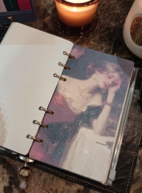 微醺 咸止宫廷风少女油画风插画手帐分隔页珠光特卡A6A7A8 未打孔