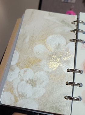 雾里看花洒金珠光绝版手帐本内页纸分隔页二折页A6A7A8未打孔