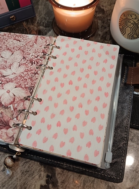 粉粉樱花瓣 少女小清新手帐分隔页云宣纸A7A8水彩背景素材 未打孔