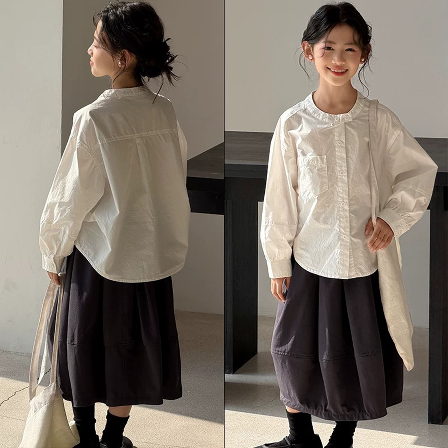 26春季新款纯棉圆领宽松百搭休闲白色衬衫女童长袖衬衣小个子上衣,童装/婴儿装/亲子装,衬衫,淘宝优惠券,粉丝福利购,淘宝优惠卷